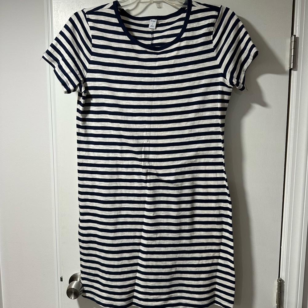 Old Navy Navy and White Striped Mini Dress